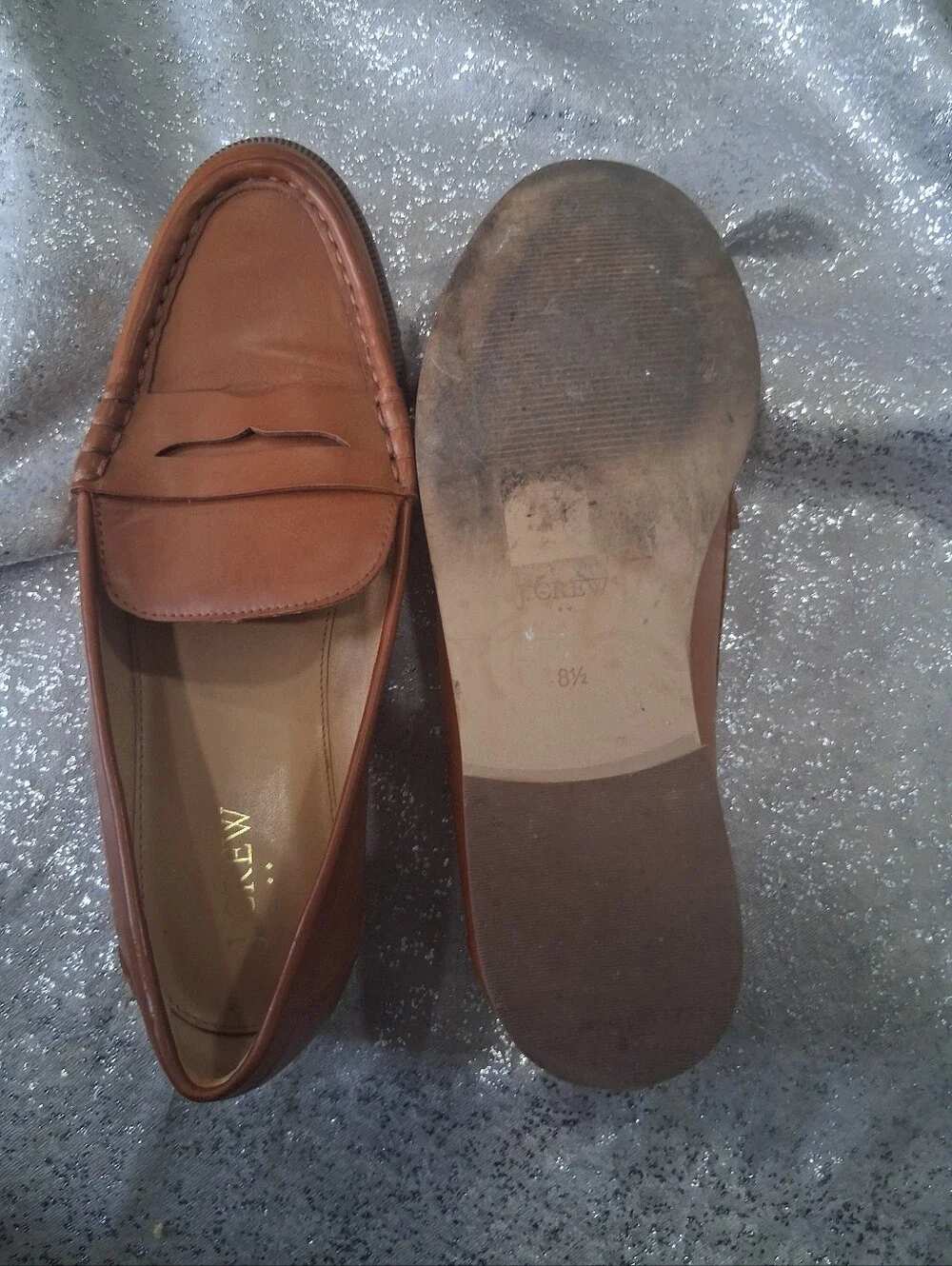 J. Crew Men’s Tan Leather Penny Loafers